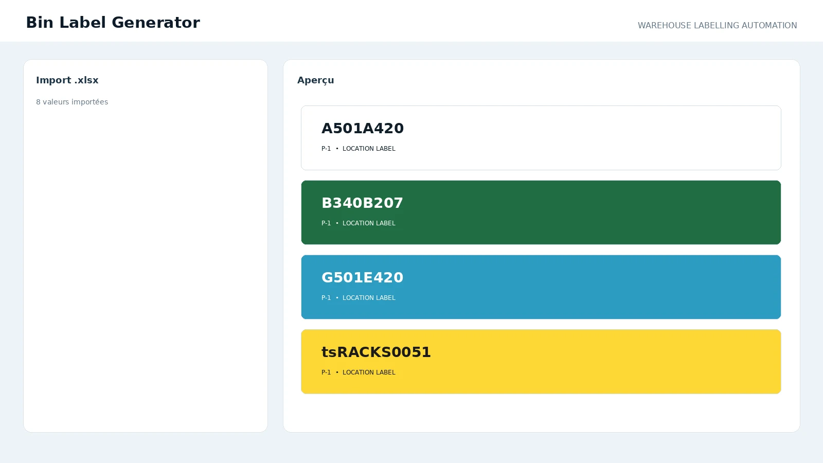 Bin Label Generator